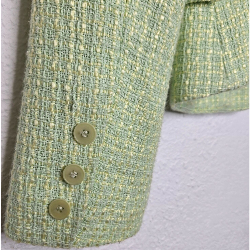Vintage‎ Vertigo Paris Jacket Medium Green Wool Tweed Coquette Clueless 90s Y2K - Picture 4 of 10